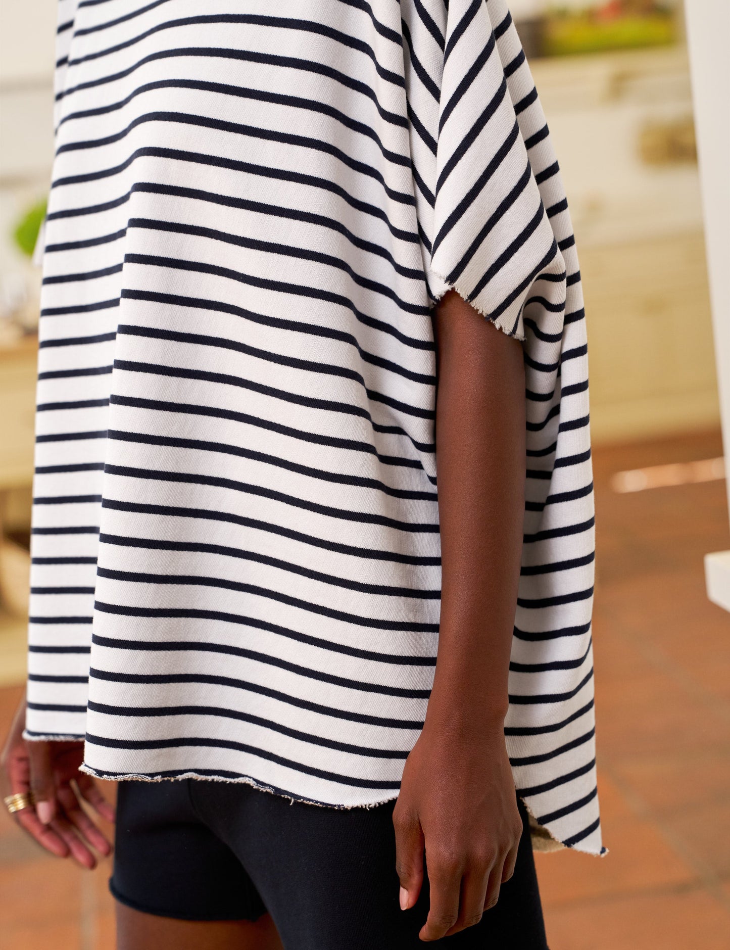 OLIVE Wide Navy French Stripe, Triple Fleece