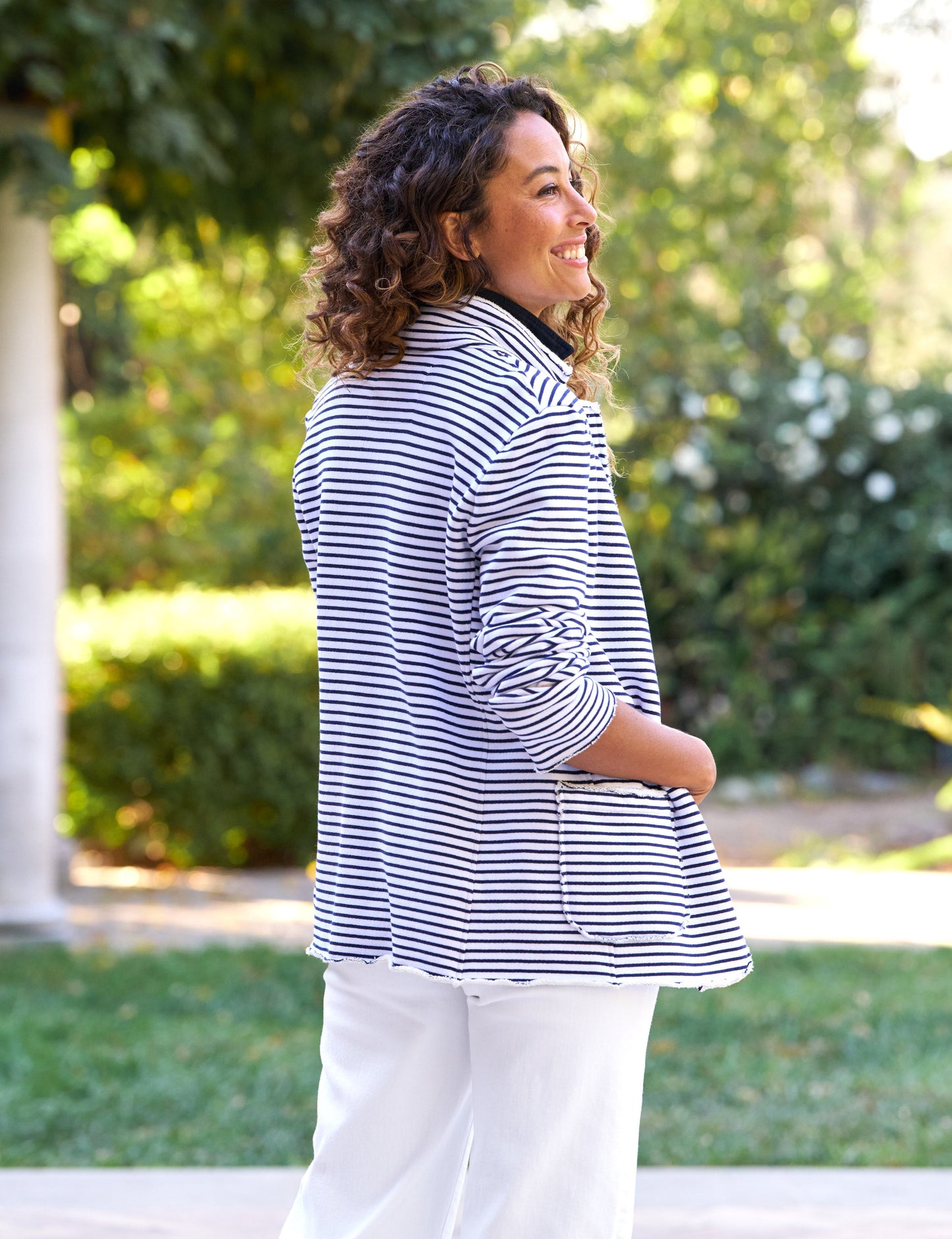 DUBLIN Navy French Stripe, Triple Fleece