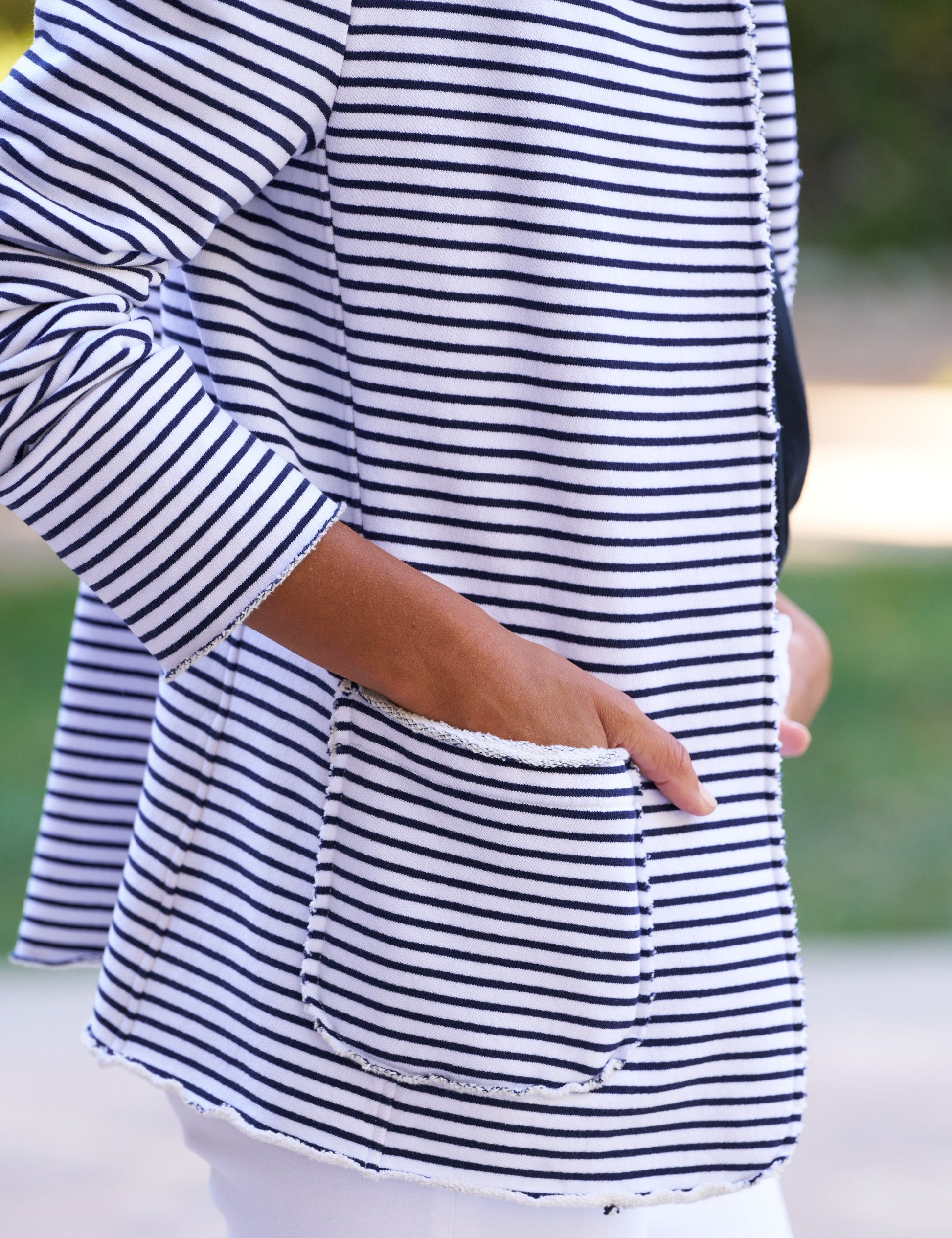DUBLIN Navy French Stripe, Triple Fleece