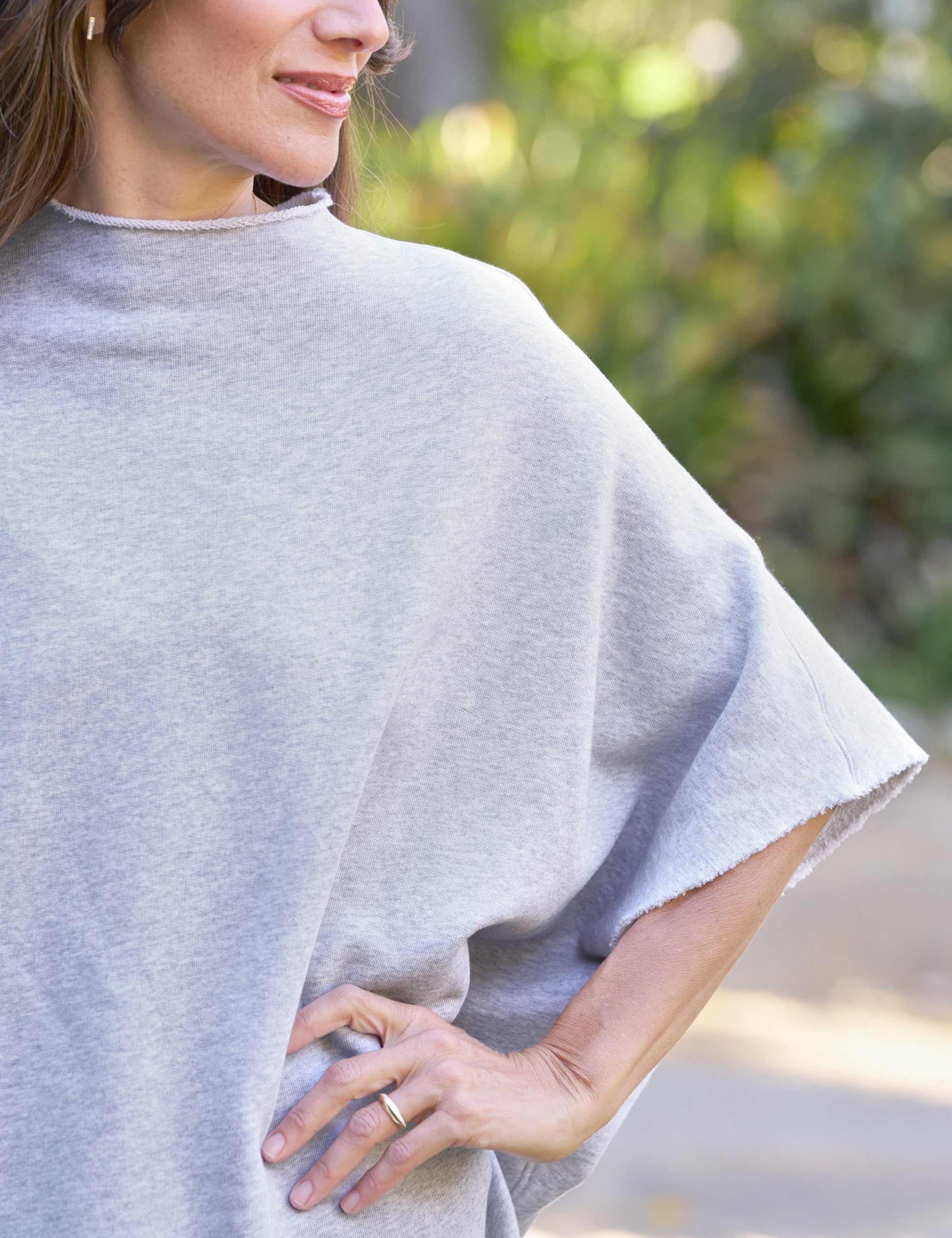 AUDREY Gray Melange, Triple Fleece