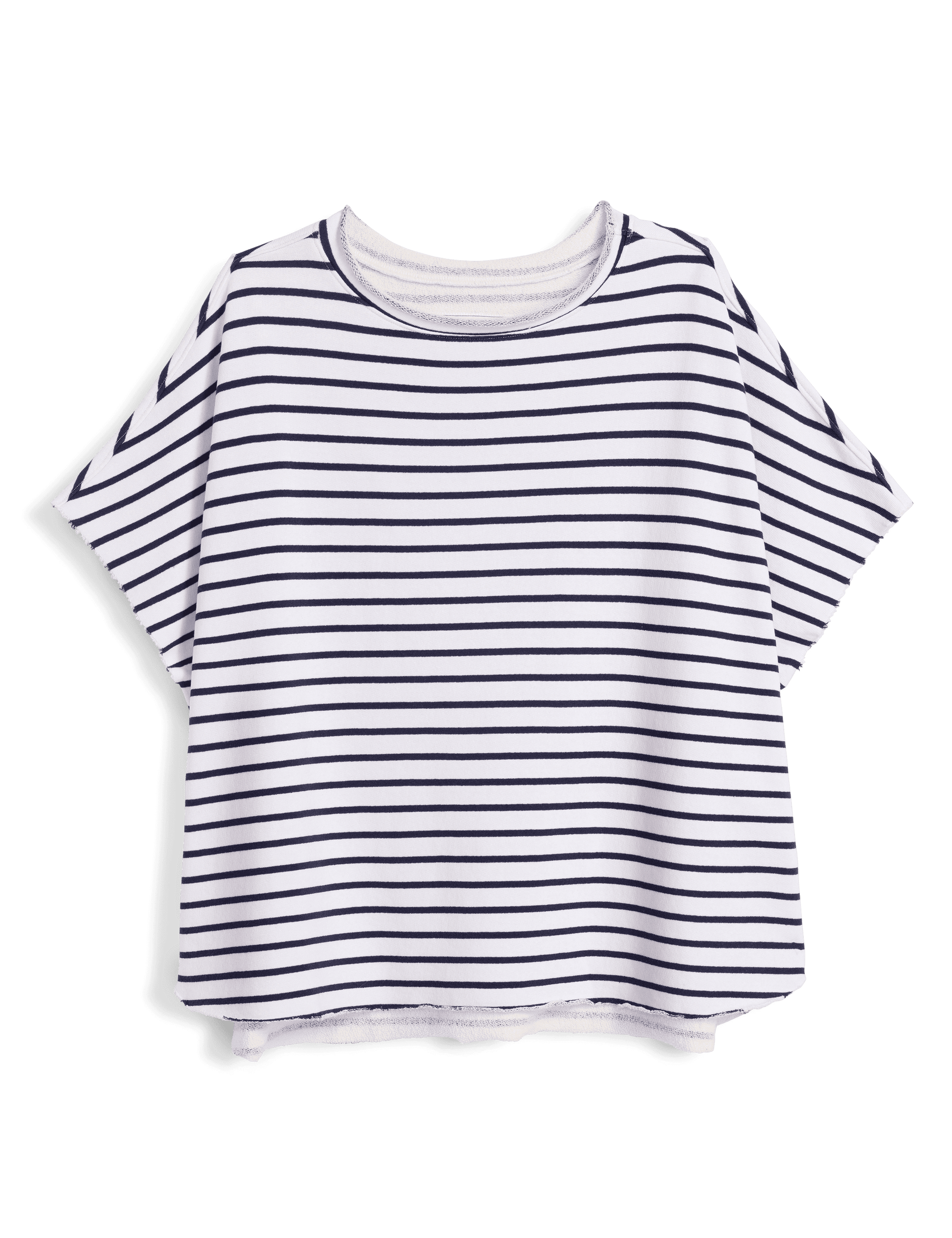 OLIVE Wide Navy French Stripe, Triple Fleece