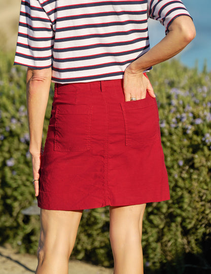 JAMESON SKIRT Double Decker Red, Italian Performance Linen