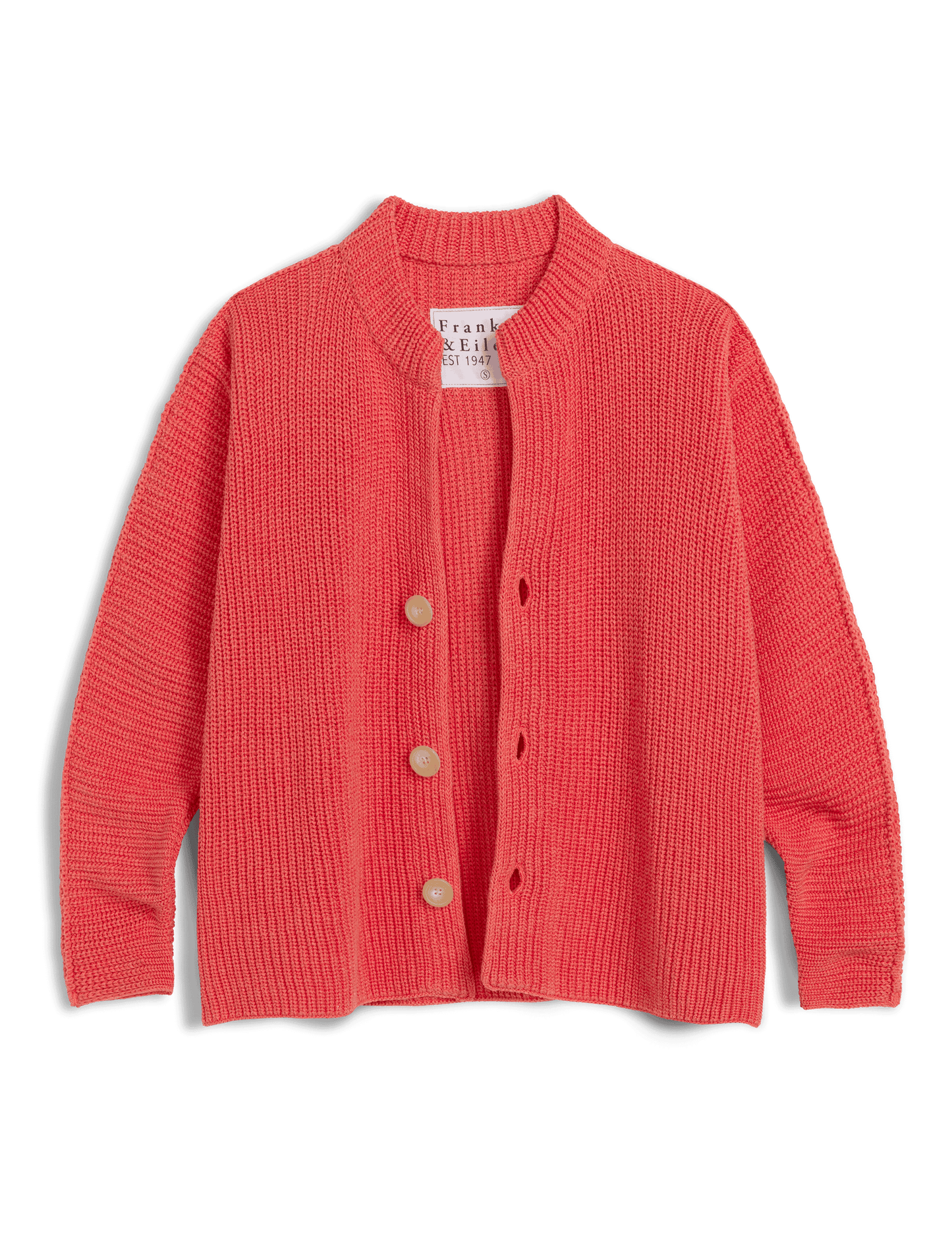 MONTECITO CARDIGAN Lobster, Pure Italian Cotton