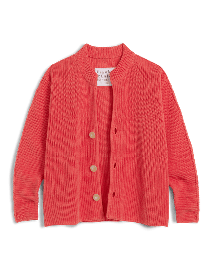 MONTECITO CARDIGAN Lobster, Pure Italian Cotton